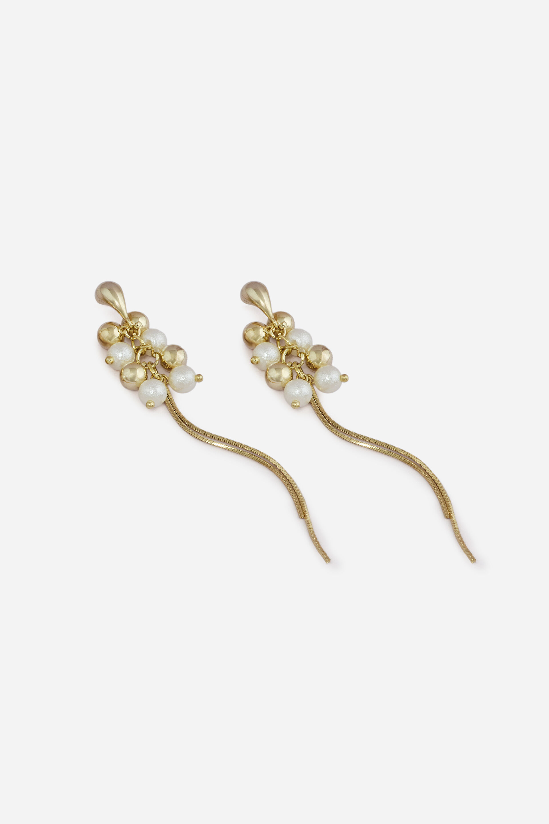 Pearl Cluster Trailing Dangler Erarings, , image 2